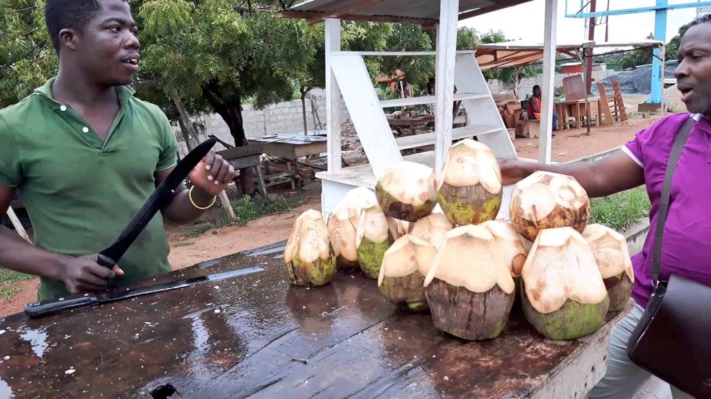3. Doctors recommend coconut because of its water & nutritional contents. Selling  #coconut is one venture you can go into. The business is lucrative. You can buy a coconut fruit for as low as 0.50p and sell it as high as GHS4 or 5. All you need is a stand, a cutlass and umbrella.