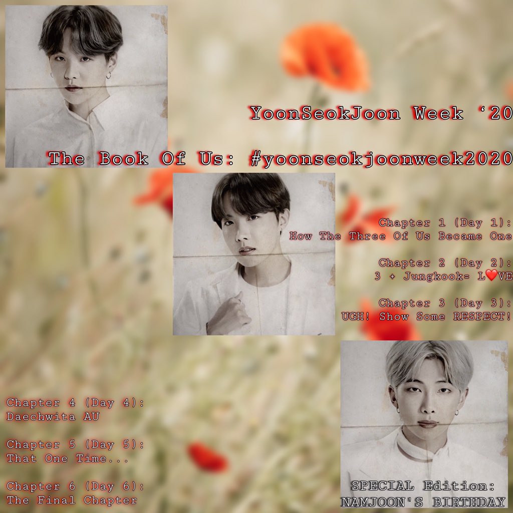 NamGiSeok_RTs's tweet photo. As promised a sneak peek at what’s to come for #yoonseokjoonweek2020 (official hashtag by the way)! 

This week will fall on September 8-11; 13-14, 2020 with a special event for #RM ‘s birthday! 

More information to come as we get closer to the timeframe! https://t.co/KPoCDivRw6
