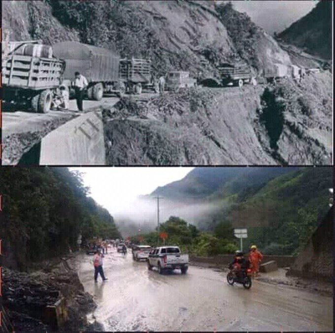 DeepSageApp's tweet photo. La vía que conduce de Bogotá al llano en la década de 1960 y en actualidad. 

Foto comparativa de @BogotaAntigua 

#ViajeEnElTiempo https://t.co/gSbk8ygHy9