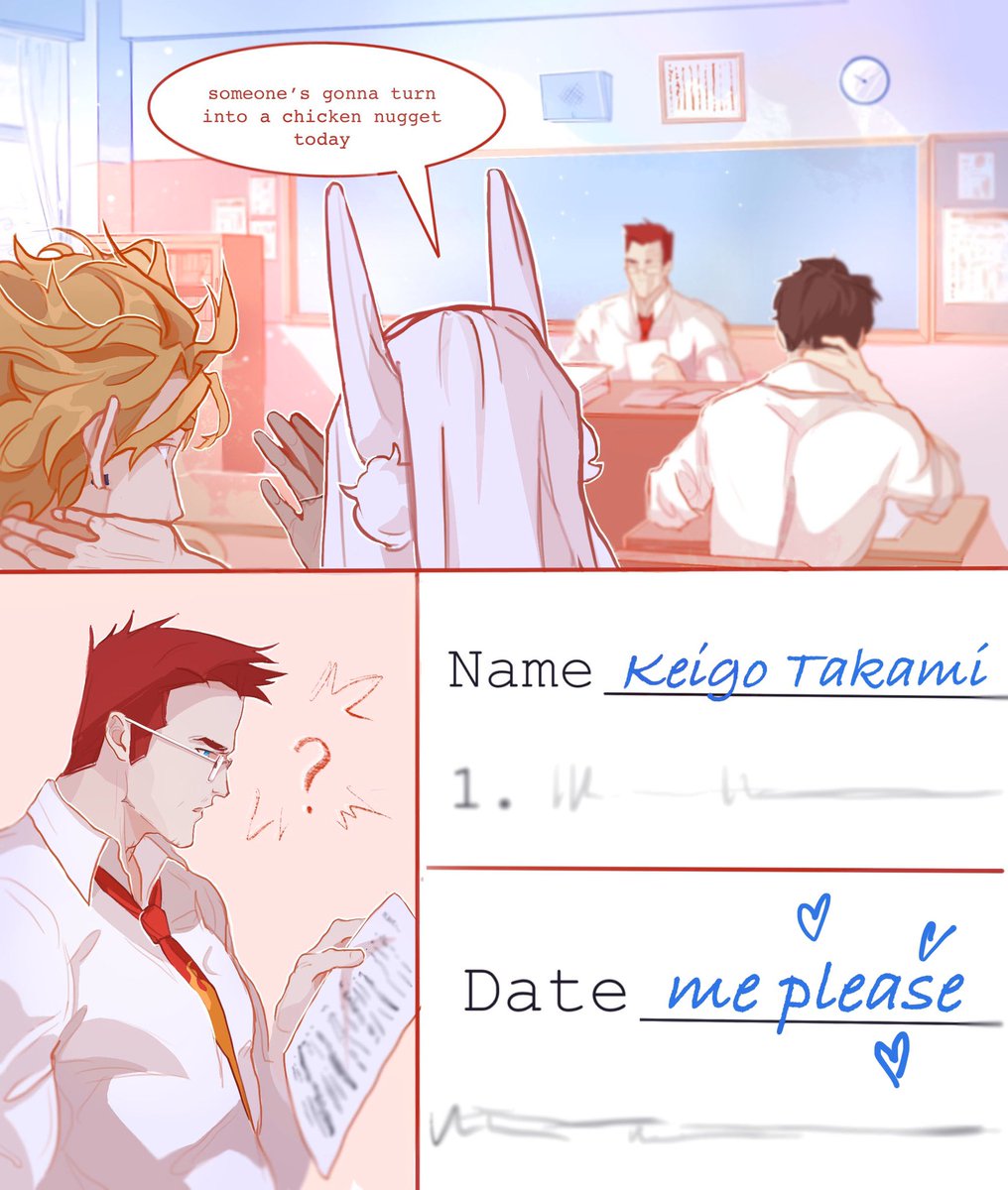 _Cactusute_'s tweet photo. High school AU🐤🔥 
#bnha #endhawks https://t.co/U6Xp5gdfh7