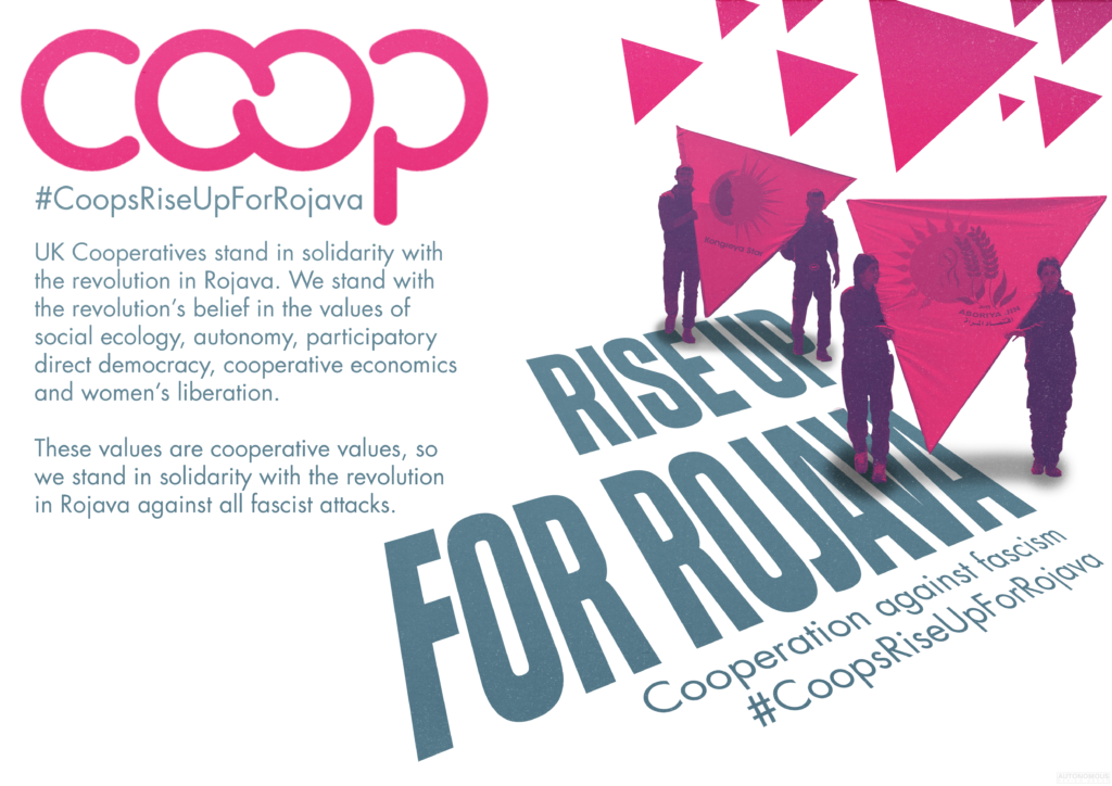 SolidarityEcon's tweet photo. Happy 8th birthday to the #Rojava Revolution! ✊🌈💜 Solidarity Economy Association stand in solidarity with the people and #coops of North-East Syria.

#CoopsRiseUp4Rojava
https://t.co/zl9MtupqSH https://t.co/ikCIyvWHvM