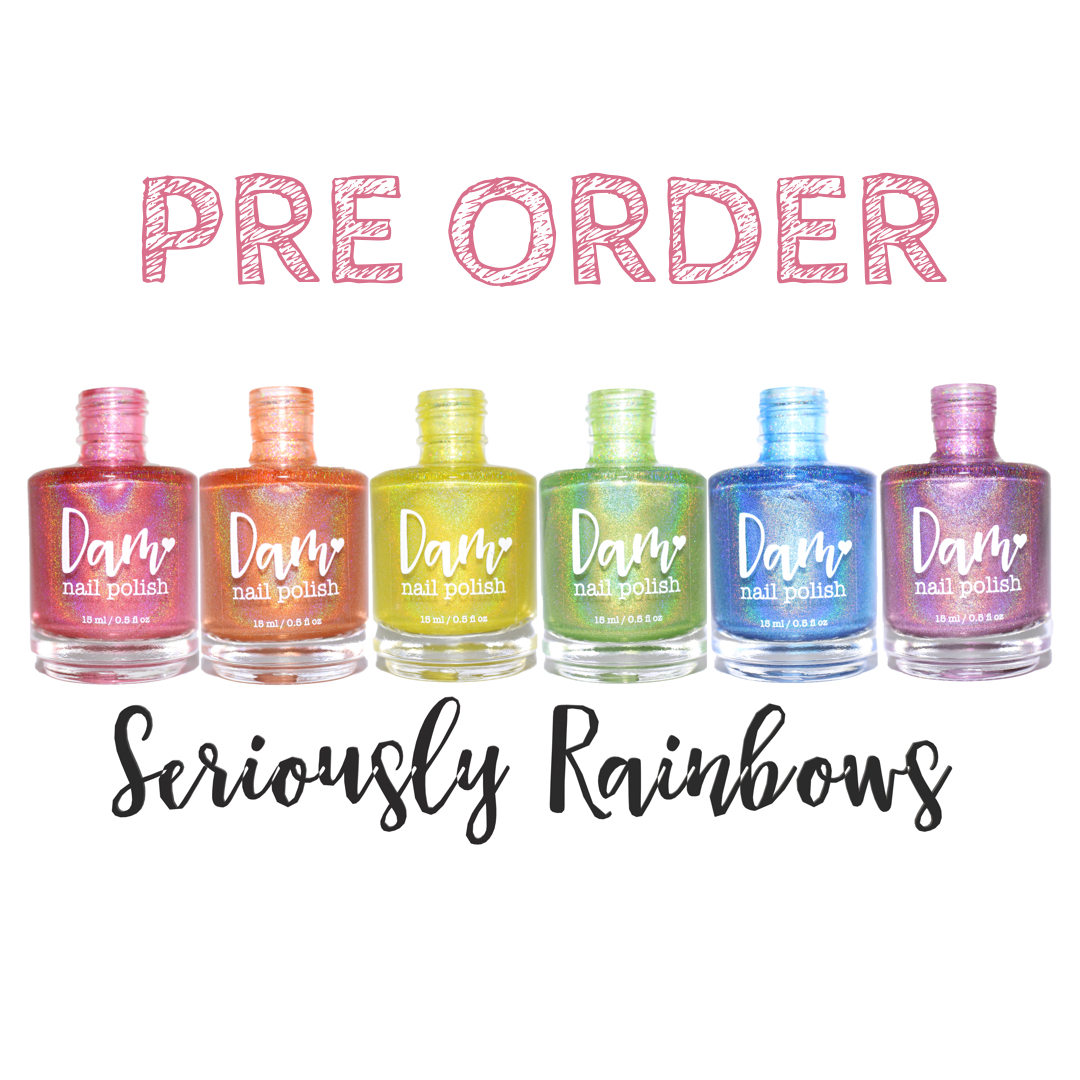 Rainbows are now available for pre order! They will be shipping July 27th. 
.
.
.
.
#damnailpolish #indienailpolish #indienails #alltheindies #indiepositivity #indiepolish #indiepolishaddict #indiesdoitbetter #indiesshakeitbetter #indiesdoitbest #supportindiepolish #indiepolish41