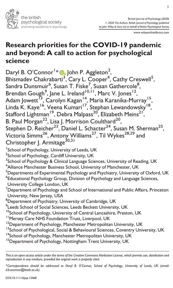 healthpsycleeds's tweet photo. A little over three hours until we publish what we believe are the seven key research priorities (for psychological science) to help societies recovery from the #coronavirus pandemic #watchthisspace #Covid19 https://t.co/4tc7MblNWo