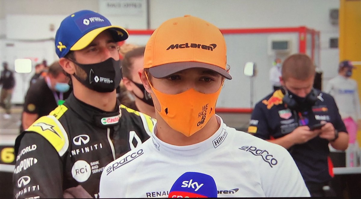 astontalbot's tweet photo. @McLarenF1 Hard day at the office. Good to see @Carlossainz55 taking it to the reds and best of wishes for him for the future but @LandoNorris and @danielricciardo are going to be a hoot if they can drop bombs like photo bombs. I wish he could have taken that mask off 🤪 https://t.co/UNyc4WrR05
