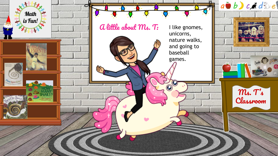 TeacherMsT1's tweet photo. I watched a few YouTube tutorials last week on making a cute virtual classroom and now this is how I spend the little free time I have: 🤓😆 #ED554 https://t.co/ndz4fkTsgV