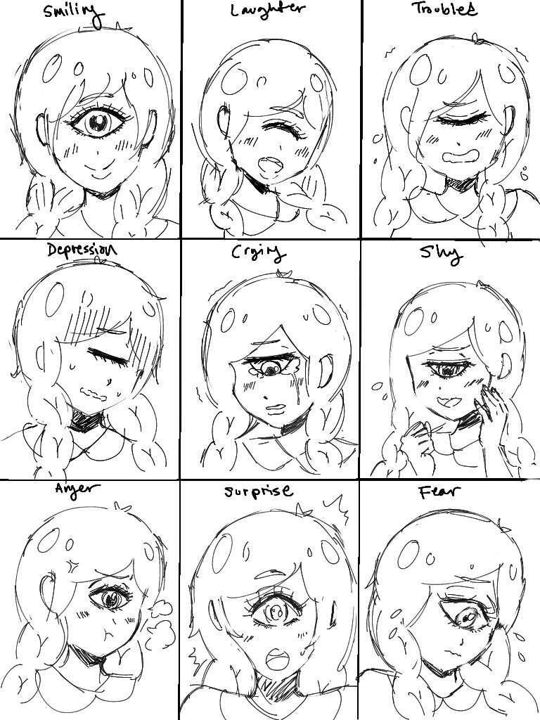 AhegaoMilky's tweet photo. This is a sketch art exercise I made to practice expressing various emotions. The model is my monster girl oc Matcha Cream! ʕ •̀ ω •́ ʔ
#artexercise #facialexpressions #monstergirl #cyclops #matchacream #milkyahegao #sketchart #sketch #bust https://t.co/rhASSWVKOz