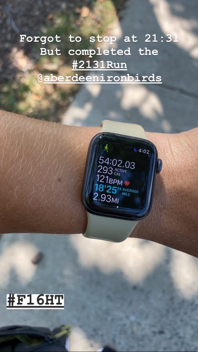 CarolineStan's tweet photo. Awesome virtual run with the @IronBirds today supporting the fight against Colorectal Cancer. #2131Run #F16HT
Forgot to stop right at 21:31! https://t.co/LVymiLIT3u