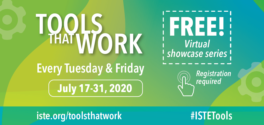 ISTE_ASCD's tweet photo. Join us on Tuesdays &amp; Fridays to extend your learning with Tools That Work!

This free series is open to all and runs in conjunction with #ISTEsla20. Learn more and register here: https://t.co/MrclBeUuG7.

#ISTETools #ISTE20 https://t.co/z10Untgt3F