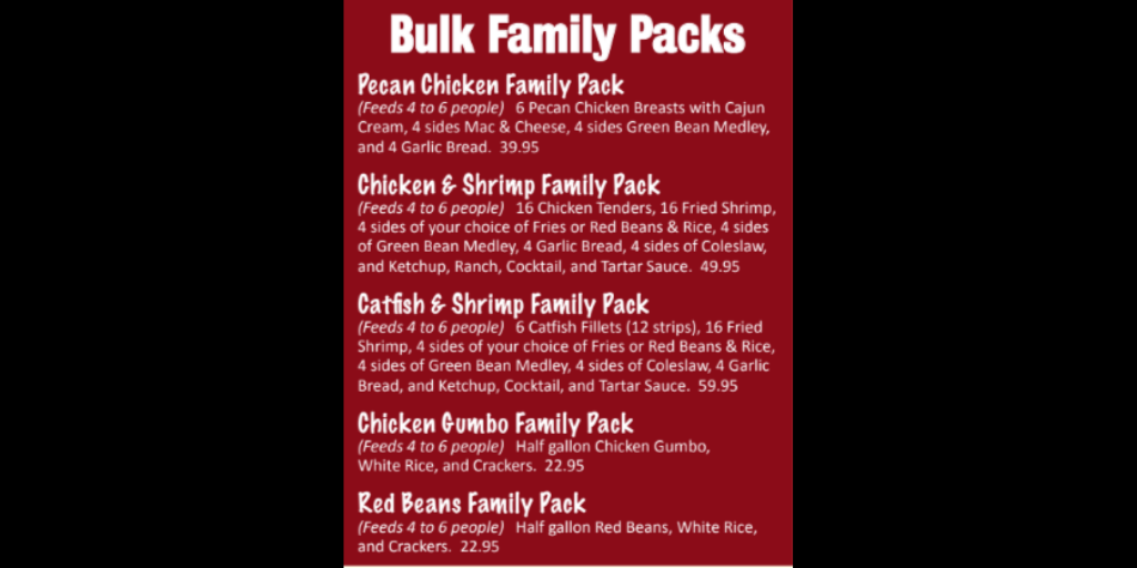 BBsTexOrleans's tweet photo. Text your family and tell them they have plans for dinner tonight. Maw Maw’s family packs will bring y’all together for the most important meal of the week. #TexOrleansLife #GrindtoGather https://t.co/74ffJMHjpp