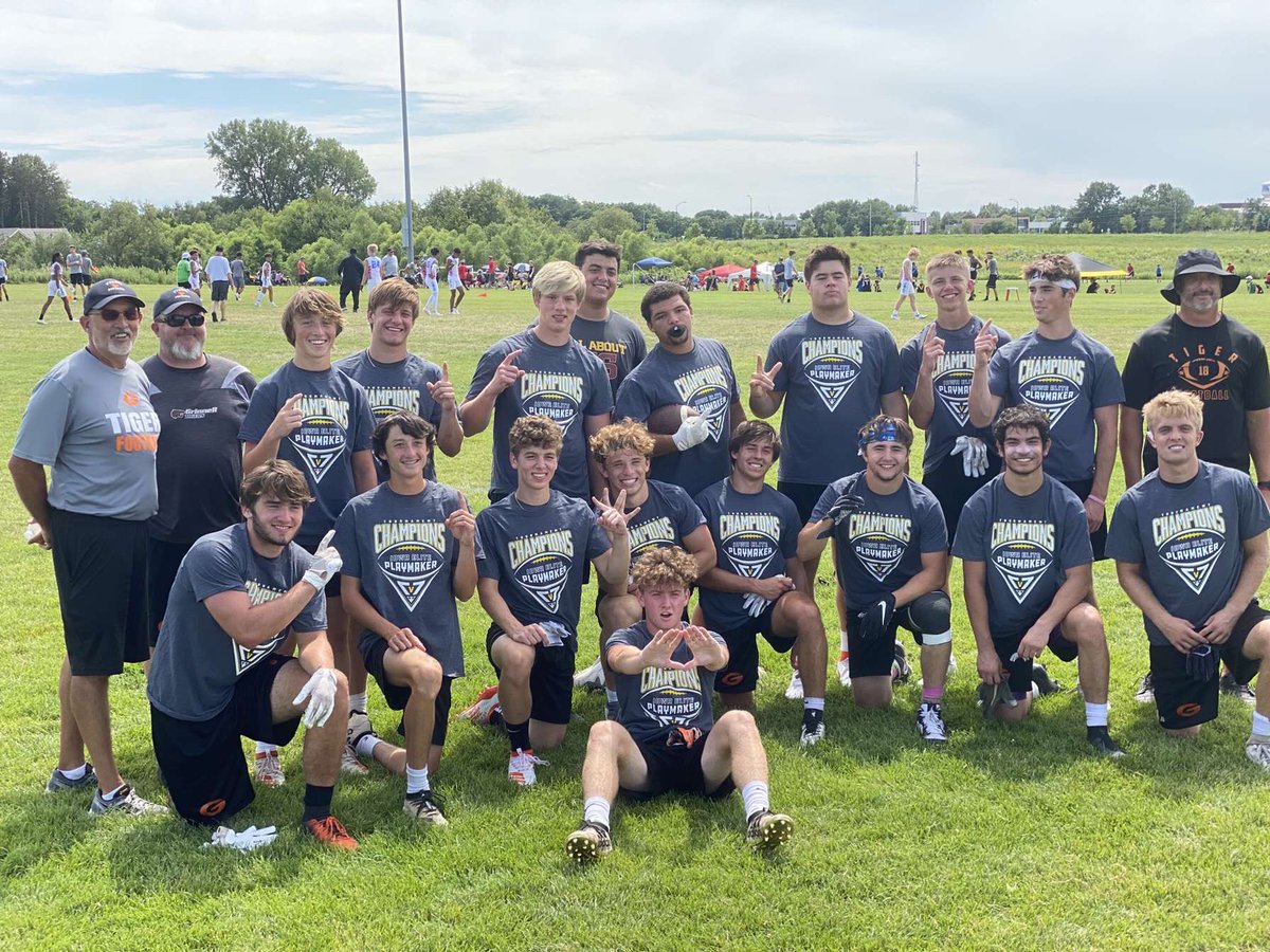 GrinnellTigerFB's tweet photo. Great job Tigers! 6-0 on the day and another 7v7 title!! https://t.co/rG7qlklhmq