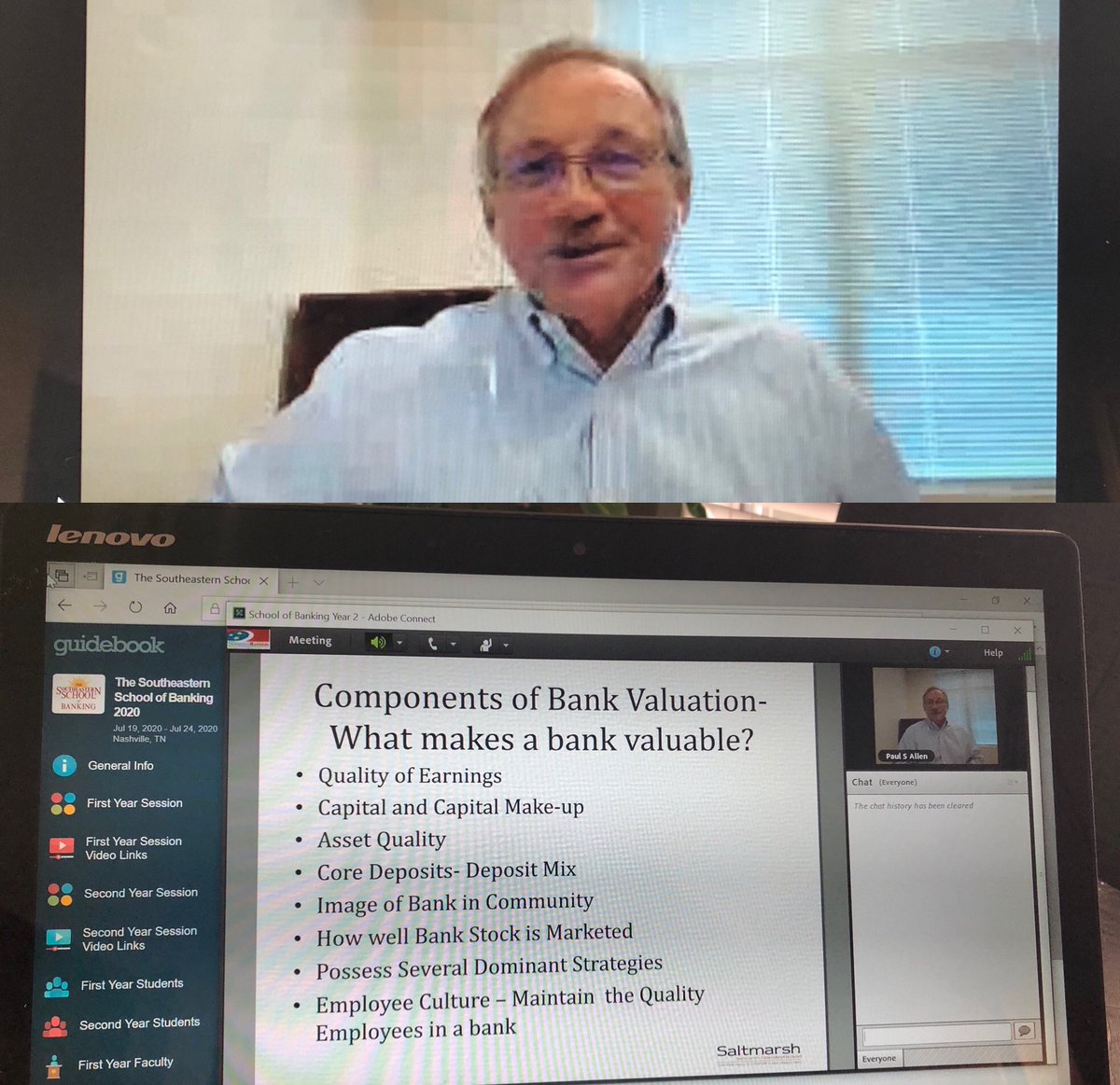 langford_stacey's tweet photo. .@TNBankers #TSSB yr 2 started off with a great Bank Performance Analysis session from Paul Allen @SaltmarshCPA - now they can conquer Bank Sim! #TBAvirtual https://t.co/8Rgz6PKoXq