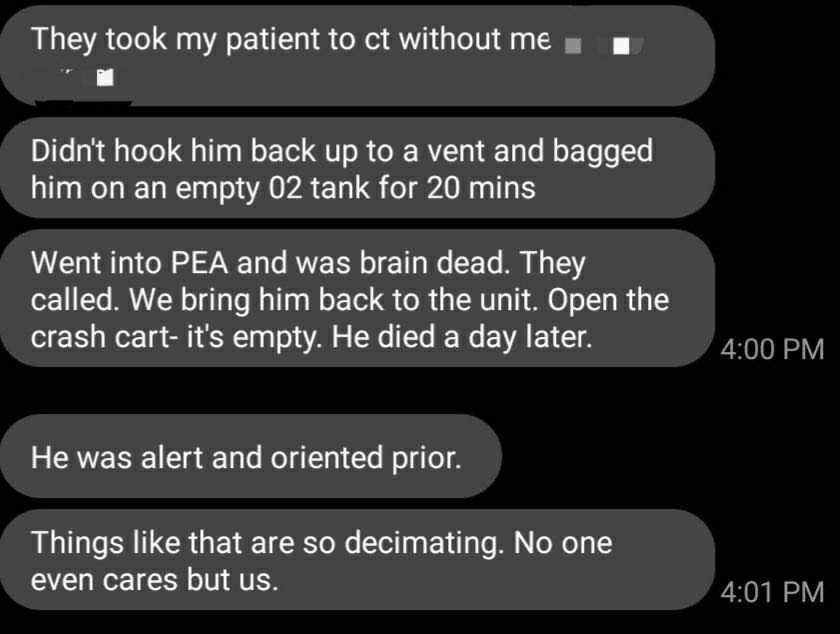 For reference these tanka last 45 minutes when run at 100% FiO2 and they only had 3 people to change them out for 90 patients.