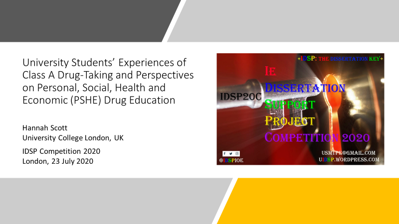 HannahM_Scott20's tweet photo. Here's a preview of my slides for the @IdspIoe dissertation competition 😀Looking forward to presenting on Thursday! #IDSP20C https://t.co/5TrkAFd3Em