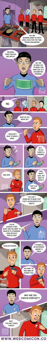 webcomicon's tweet image. The Needs of the One-Self

#wearamask #wearamask😷 #covidiots #webcomicon #webcomic #startrek #spock #scifi #coronavirus #covidiot #mask #facemask #redshirt #karen #memesdaily #scificomics