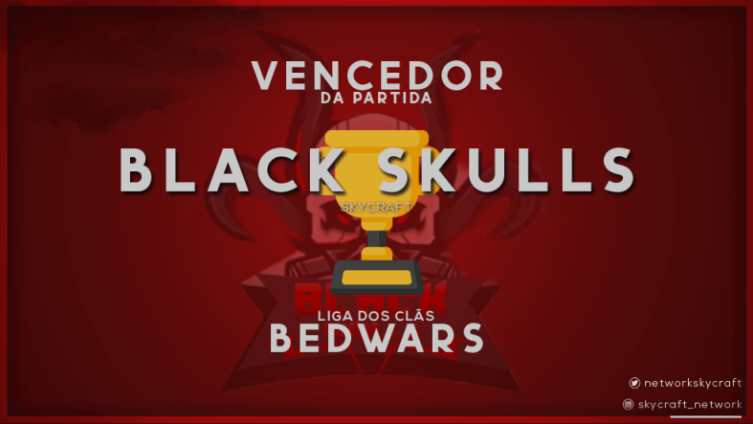 NetworkSkycraft's tweet photo. ⚔️ | Parabéns ao clã Black Skulls! Ganharam o 9° confronto da 6° rodada! #LigaBedWarsSC #GoBS https://t.co/AWAPAq3zpt
