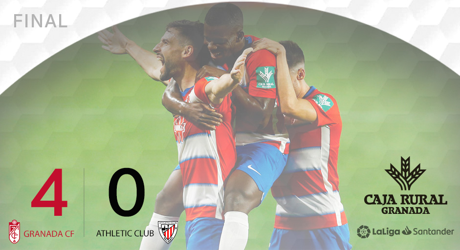 GranadaCF's tweet photo. FINAL | #GranadaAthletic 

En pie 🙌🏽🙌🏽🙌🏽🙌🏽🙌🏽 

Su majestad el GRANADA CLUB DE FÚTBOL acaba de completar una temporada de ensueño. 

❤️🤍❤️🤍❤️🤍❤️🤍

¡¡VAAAAAMOOOOOSSSSSS!!

#EternaLucha https://t.co/2yhddOTDjr