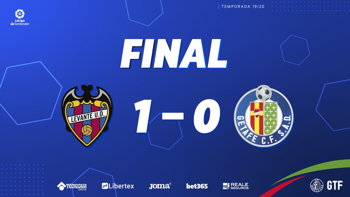 GetafeCF's tweet photo. FINAL 

@levanteud 1-0 @GetafeCF

#VamosGeta #LevanteGetafe https://t.co/j6M6S31XHl