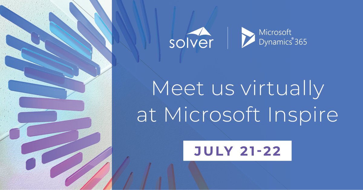 SolverGlobal's tweet photo. Learn how Microsoft Co-sells Solver CPM with Dynamics 365 Finance & Operations. Meet us virtually at Microsoft Inspire THIS TUESDAY! If you'd like to set up a meeting, DM us directly. #MSInpire #d365fo https://t.co/vPJudWUSvT