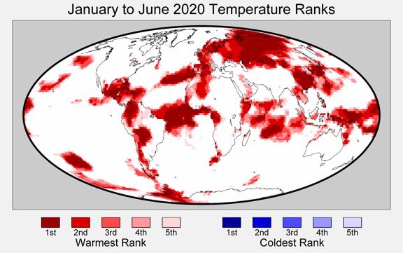 Tak wygląda mapa rekordów temperatur w 2020. Syberia nie odmarza. Syberia płonie.