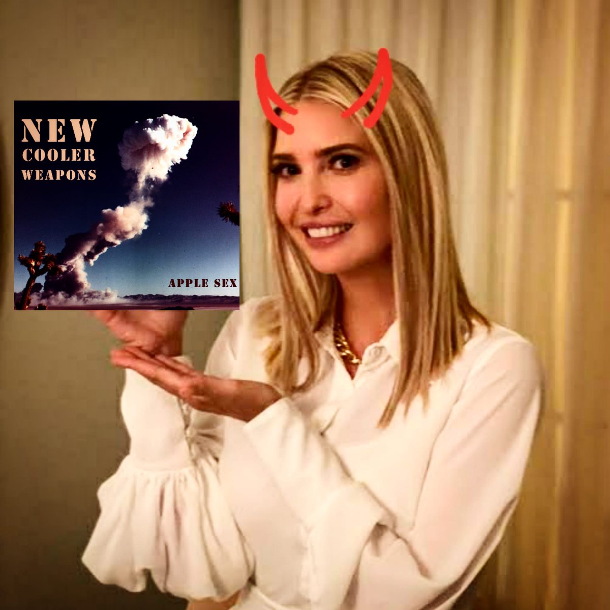 Applesexmusic's tweet photo. Tired of the same boring music shoved up your ears and down your throat? Try New Cooler Weapons! Available on spotify, itunes and wherever else you get your music. Link in bio!

#NewCoolerWeapons #ivankabeans #frijolesnegros #allismadness https://t.co/4naaGB9yW7