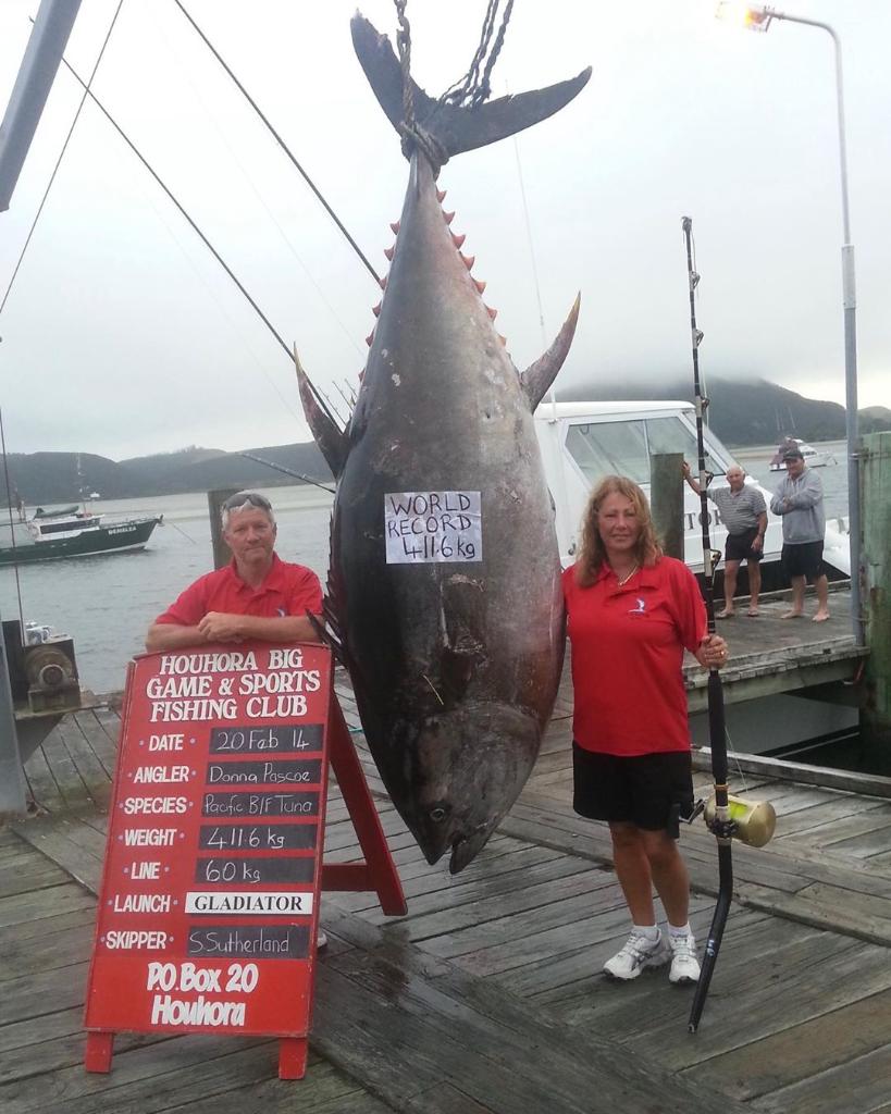 SportsCenter's tweet photo. Donna Pascoe caught a tuna that weighs 907 lbs and took four hours to reel in.

It had an estimated auction value of up to $2 million and could make 2,875 sandwiches and 3,162 cans of tuna 🎣🤯 

(via kenpascoe, gladiatorchartersnz/Instagram) https://t.co/5KlXmPjEU1