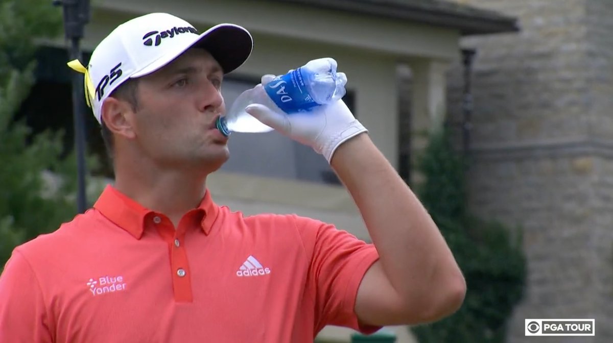 This is how you know Rahm is a serial killer and is gonna win by 25. He drinks the bottle of water with the glove hand.