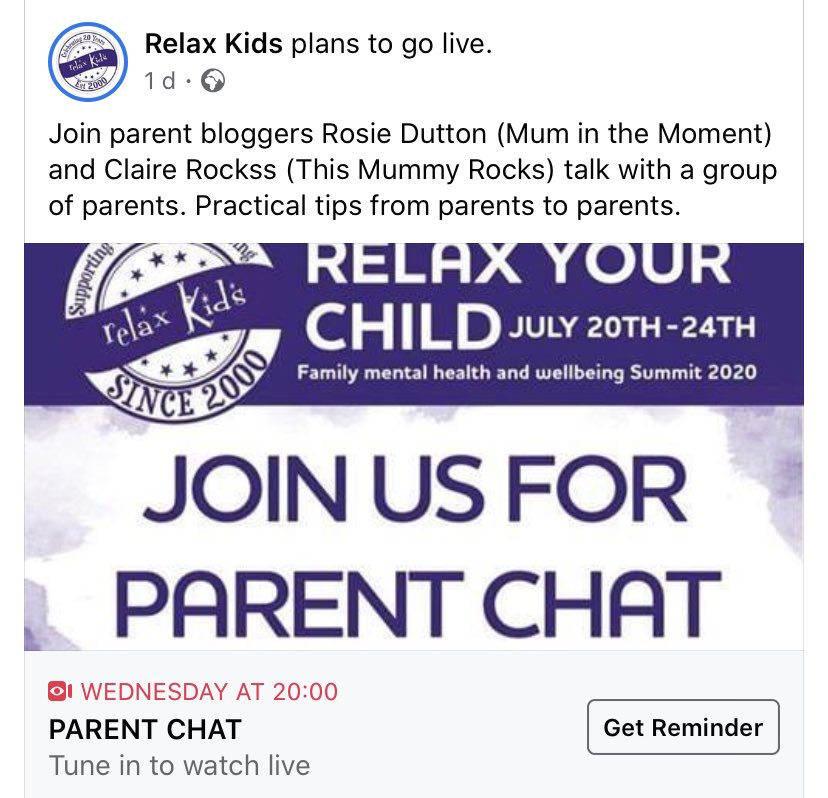 Rosie__Dutton's tweet photo. Looking forward to chatting to @relaxkids with @ThisMummyRocks, @CalmCareers, @RelaxKidsDL1, @MyHeroJoshuaF on Wednesday night. Tune in for relaxation ideas and general well-being chat #relaxyourchildsummit https://t.co/rwiifUH1lp