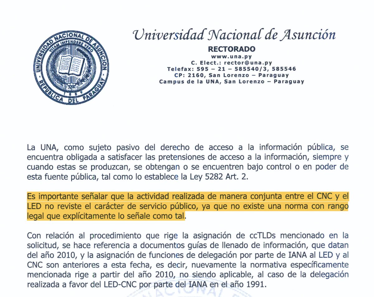 mb_ins's tweet photo. @EnriqueRieraE @NahumDam @una_web @conatelpy @dncp_py Desde hace años que existen solicitudes de info. sobre la recaudación, presupuesto, inversiones, etc. de los fondos que percibe el NIC-PY, se blinda de esta forma.
Mientras la UNA pelea por fondos, acá se transfiere plata a una univ. privada, cada año: https://t.co/hrcTHt1ISb