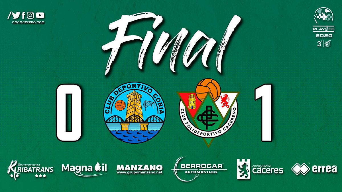 ¡FINAAAAAAAL! ¡Estamos en la final por el ascenso! Valió el gol de Ezequiel en la primera parte. ¡Vamos Cacereño! | 90’+ | 0-1 | #CoriaCacereño | #PlayoffsAscenso