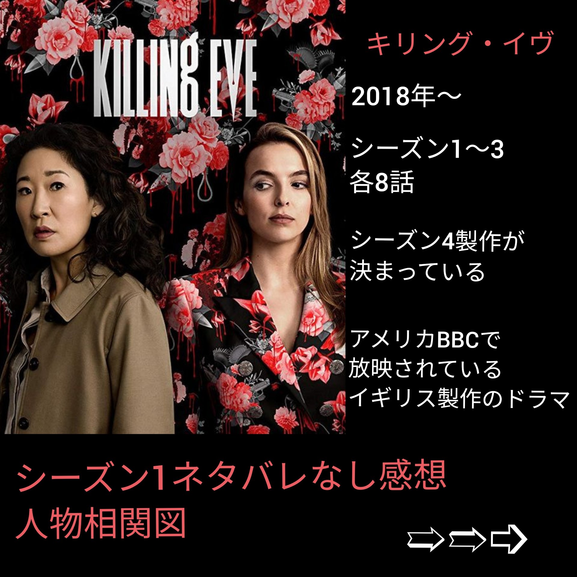 あーる 海外ドラマ キリングイヴ シーズン1感想と人物相関図 いつかシーズン2 3も見たい 海外ドラマ 海外ドラマ感想 Unext サンドラオー イヴ ヴィネラル アンナ サイコパス T Co Uboa2qjrna Twitter