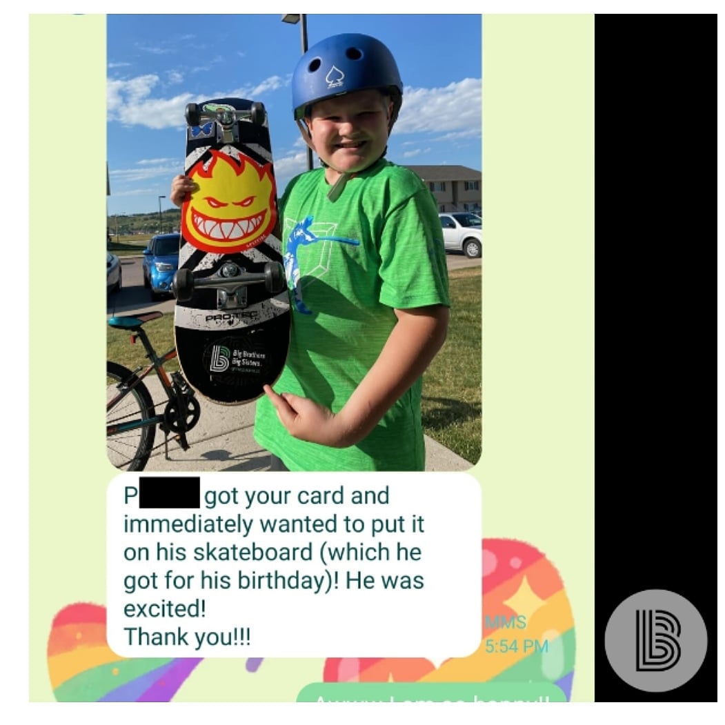 BBBSBH's tweet photo. More birthday fun!!! Birthdays are special at BBBS. Match Support Specialist Graham sent a card and sticker to this Little. #DefendingPotential #BetterTogether #BBBSBH #StandWithUs https://t.co/L8vUOsFzP2