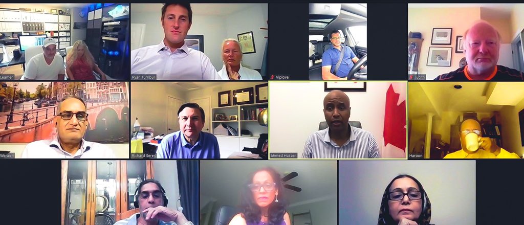TurnbullWhitby's tweet photo. Big thanks to the @HonAhmedHussen for hosting a virtual “Meet & Greet” with volunteers from my riding. It was great to connect for some worthwhile discussion! Our #whitby Liberal team is strong 💪 #virtualLPC #WeekendOfAction #cdnpoli @ROGERStvDurham @newsdurham @TownofWhitby https://t.co/uau70A3OSS