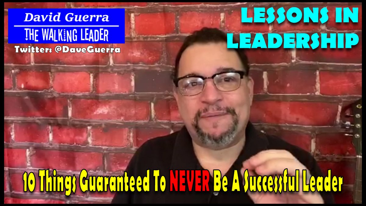 DaveGuerra's tweet photo. This week's LESSONS IN LEADERSHIP video
10 Things To NEVER Be A Successful Leader

https://t.co/XAxDdhIjMJ

#video #vlog #DaveGuerra #LessonsLearned #leadership #YouTube #success #leaders #consistency #NeverDoThis https://t.co/V1AqgdOKRH
