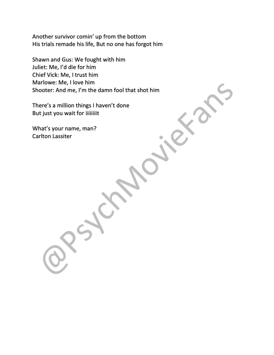 PsychMovieFans's tweet photo. Dear @Omundson,
I really thought you needed your own Hamilton song, but I knew I had to watch #Psych2 #LassieComeHome before I could finish this Alexander Hamilton rewrite/parody about Carlton Lassiter 🍍💚
Now if only I could get @Lin_Manuel and friends to perform it for you 😉 https://t.co/WA8InZpVhp