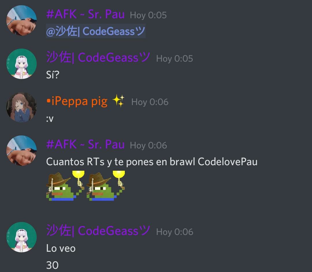 Tenshi_Pau's tweet photo. 30 RTs y @BlackCodeGeas se pone CodelovePau en el brawl. Darle love mi peña🤙💚 https://t.co/8MfgWS9IUj