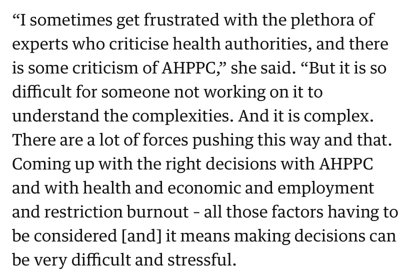 JulieLeask's tweet photo. Why Australia's second wave of coronavirus will be tougher to fight and why blame games are unhelpful. Lead of AHPPC, Prof Lyn Gilbert, comments to @MelissaLDavey in this candid interview. https://t.co/NHmTrUT26f https://t.co/Z71AioT01q