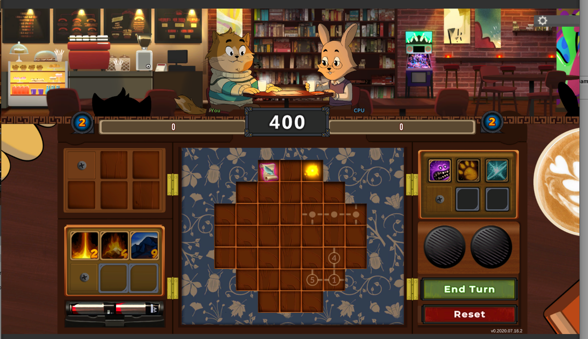 CascadeCafe's tweet photo. Making more progress with the game UI. Speakers are in, batteries added. It's starting to look more like a board game! #indiedev #CascadeCafe #videogame #indiegames #indiegame #gamedev #indiegametrends #indiedevhour #gameart #indiegamedev #puzzle #madewithunity https://t.co/KKFV5enVXx