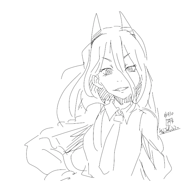 パの字。 #一日一絵 #チェンソーマン 