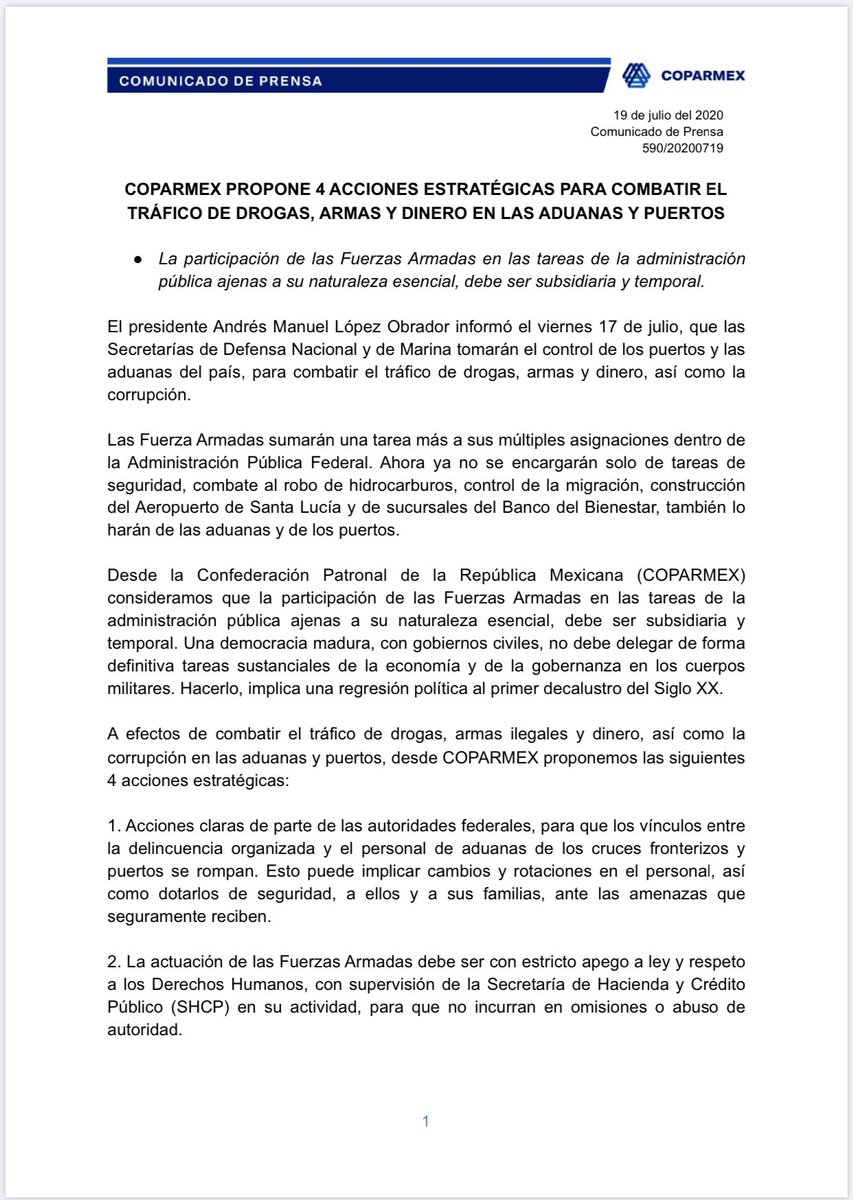 gdehoyoswalther's tweet photo. La participación de las fuerzas armadas en acciones ajenas a su naturaleza esencial, debe ser subsidiaria y temporal.  Una democracia madura, con gobiernos civiles, no debe delegar de forma definitiva tareas sustanciales de la economía y la gobernanza, en los cuerpos militares. https://t.co/QfEMYcLpUD