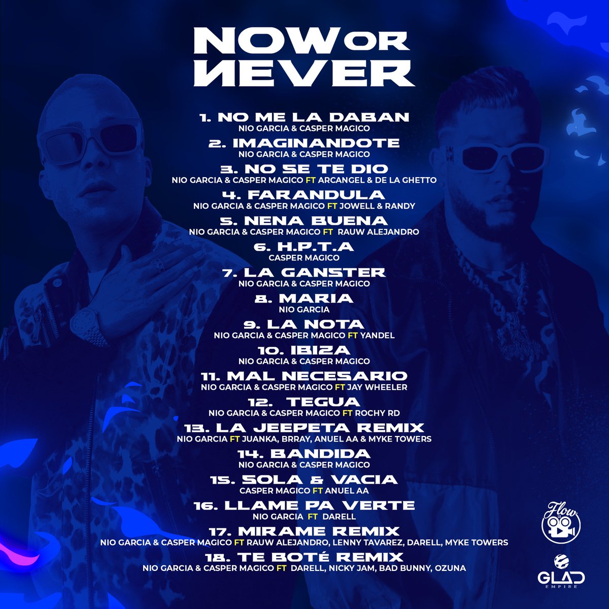 FlowLaMovie's tweet photo. Hoy a la media noche sale el Pre-order  y el viernes 24 sale por todos lados “Now Or Never” @NioElDragon ➕ @Casper_magico https://t.co/NPuUJVnms3