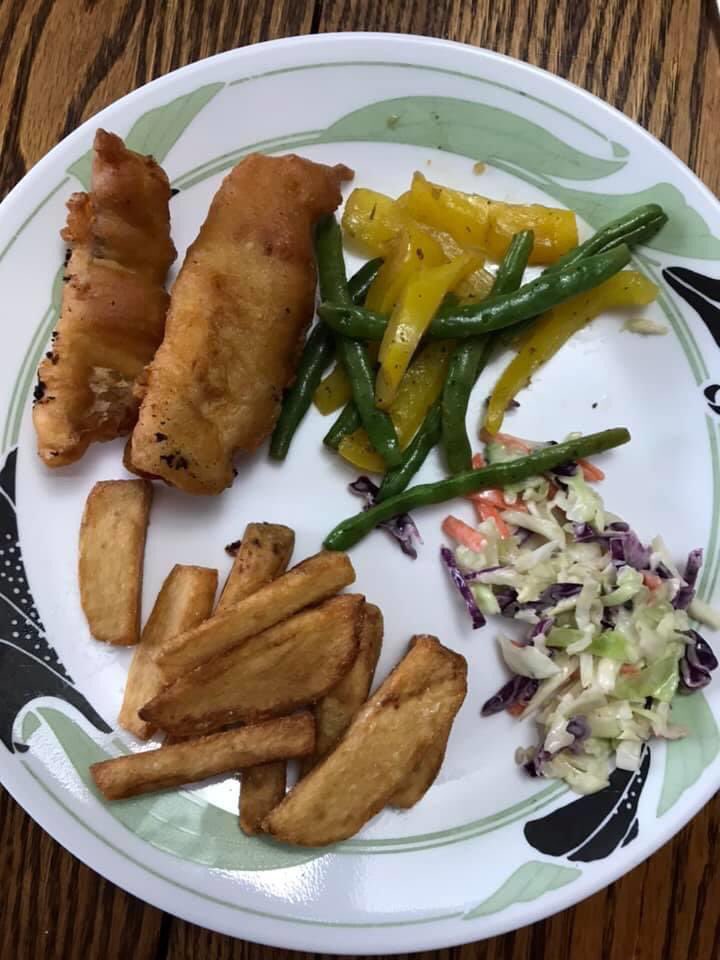 JasonBarnucz's tweet photo. Our new @camp_chef Explorer is awesome! First meal was beer battered Lake Erie Walleye and Yellow Perch. Paired with local potatoes, green beans and peppers. Made some extra for Mom, Oma and Opa.
#walleye #yellowperch #fishfry #longpointbay #thereelangle #hookedonnorfolk https://t.co/h90ESLTQvR