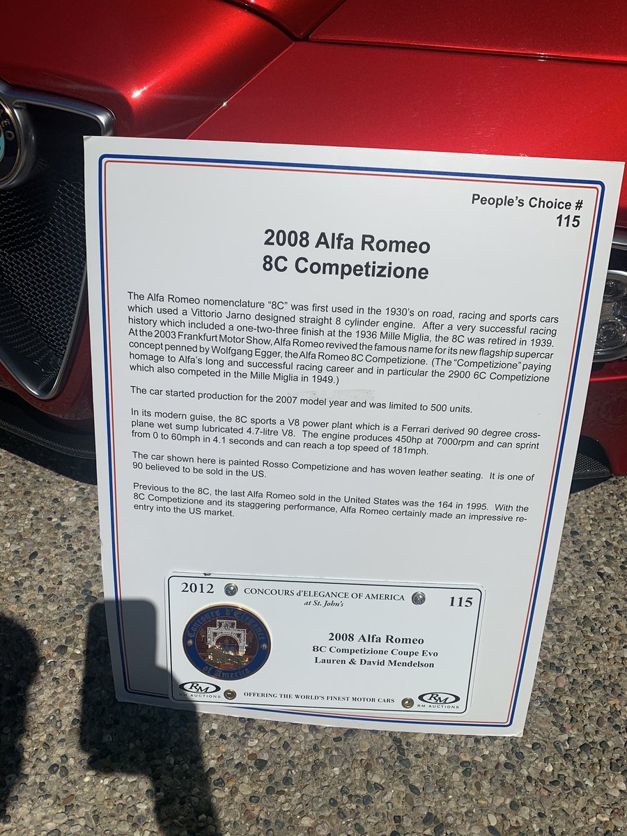 This great friends Alfa 8C, on display at the DAC car show this past Friday, there where only about 80 of these cars imported the first year, I had one as well, the body is all carbon fiber and the finish is the best, check out the luggage in the back, that’s a brief case on top