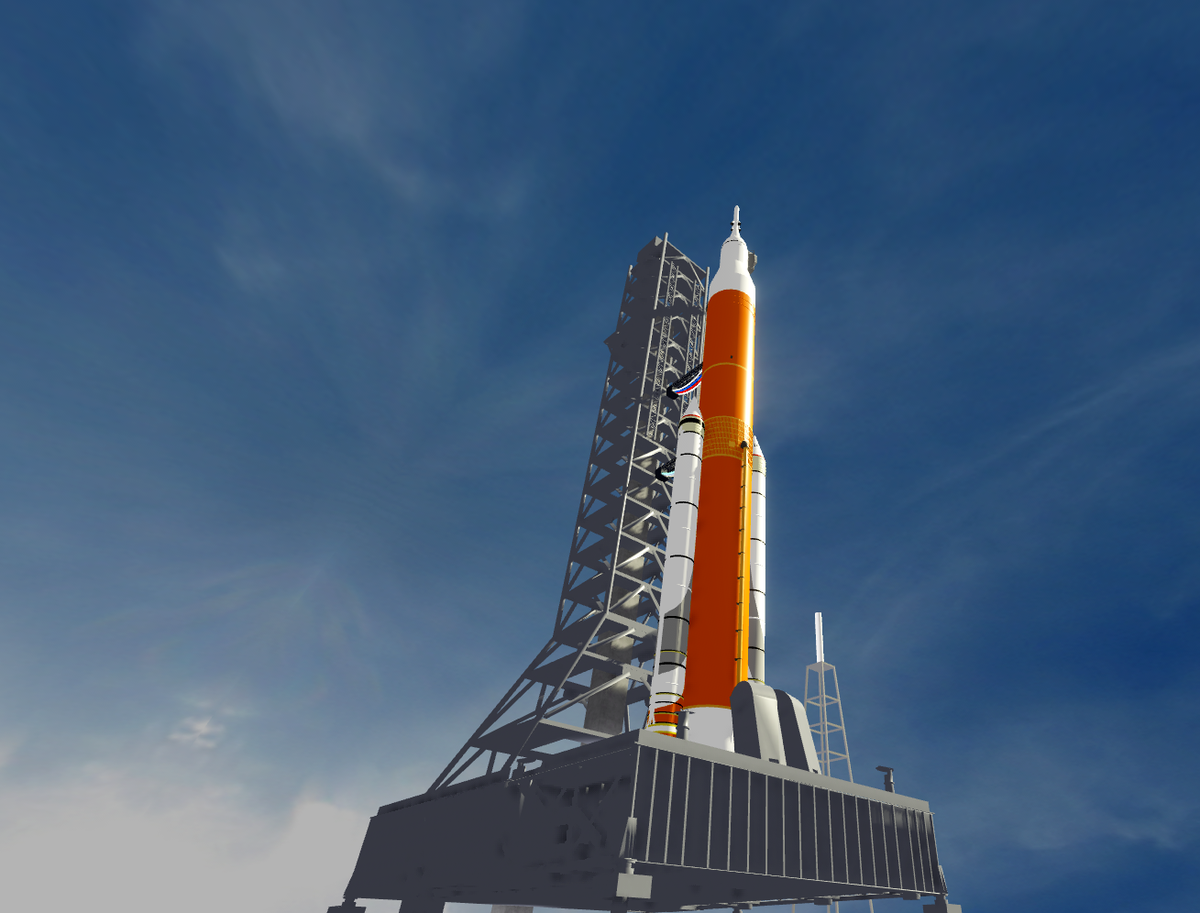 Space Launch System (SLS) on the pad, ready to take Selene 2 and its crew to Lunar Orbit on Saturday!  

Space Launch System was developed by NASA and ready since March 23rd 2020. 

This will be the first time SLS, with crew capsule Orion takes a crew to space!