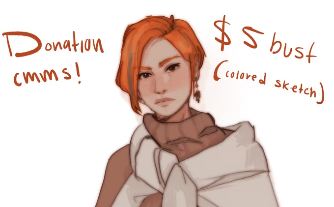 hello ;;; sorry this is super ugly ... !! an apartment complex in my area burned down and i'd like to help;;; please dm me a reference sheet of your character along with proof of donation! 
https://t.co/bSts57juPD #commissionsopen #commissions 