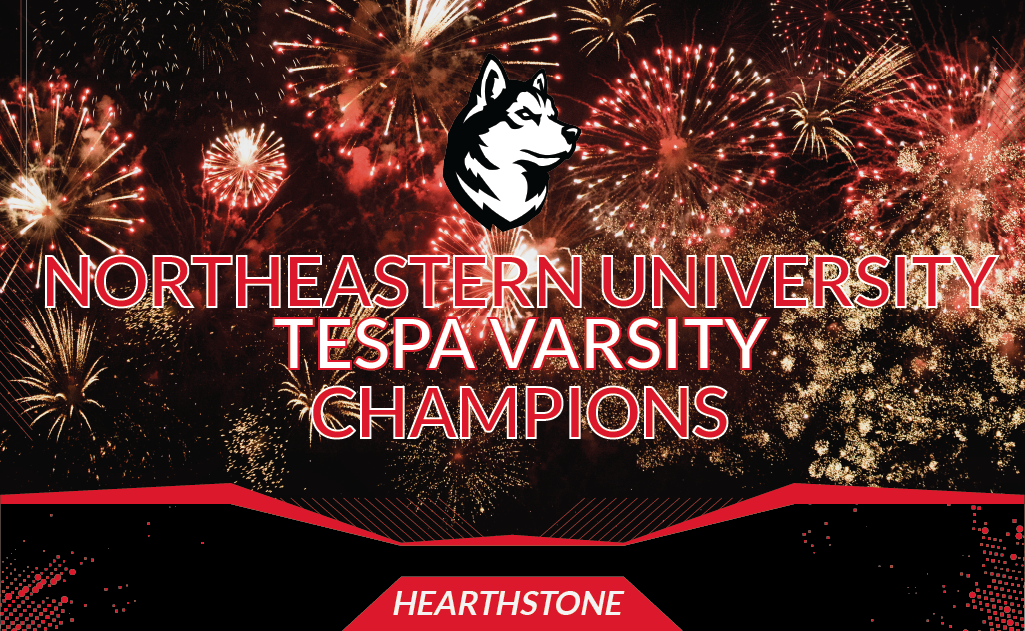 NU_ClubEsports's tweet photo. Congratulations to our Hearthstone team as they bring home our first ever @TeamTespa Hearthstone Collegiate Championship to Northeastern University! These students worked extremely hard during these trying times and their efforts have been nothing short of amazing! #HowlinHuskies https://t.co/RumnkrMrcN