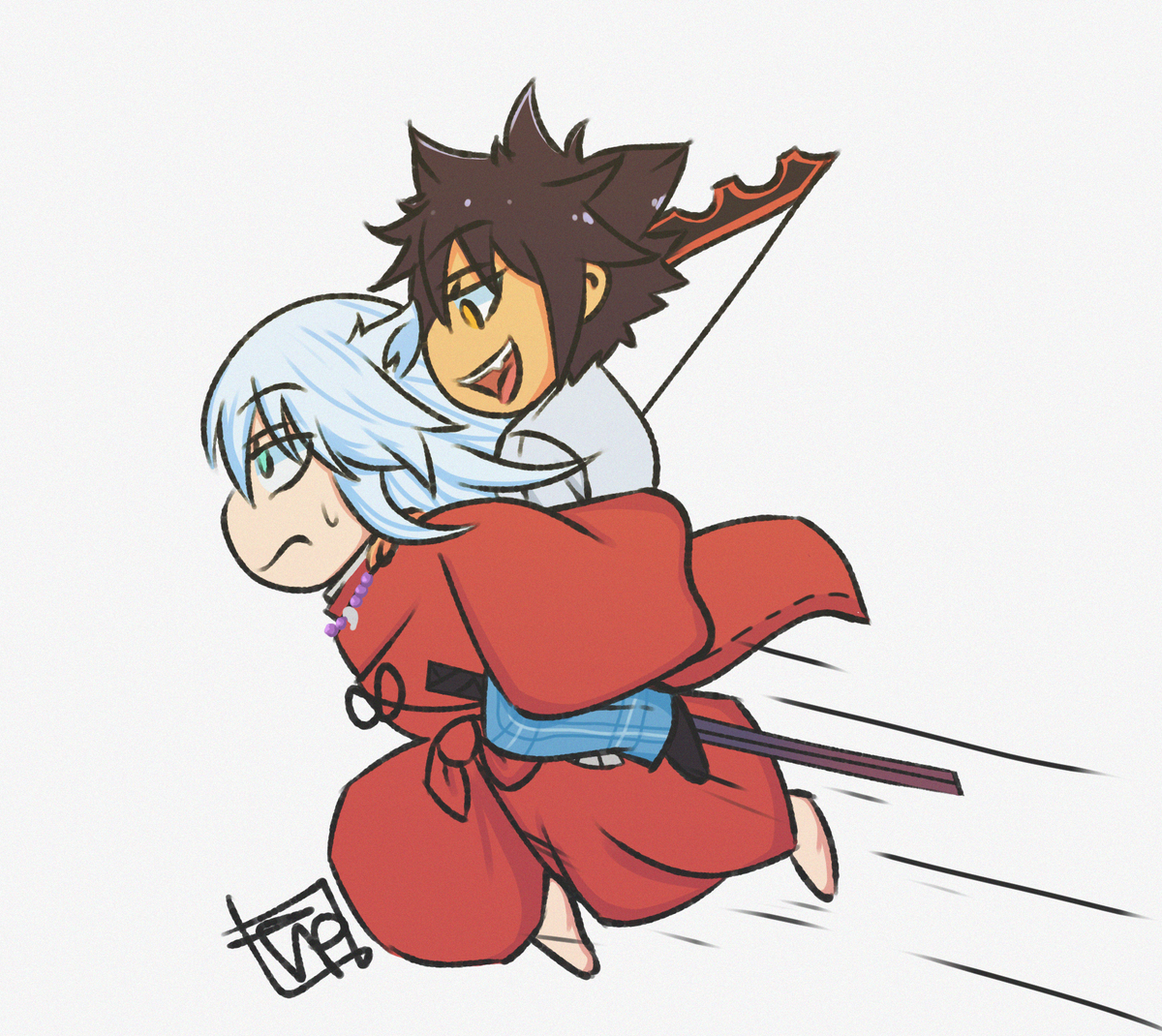 haedeemi's tweet photo. meanwhile i work on something cursed. took a break to do a quick lil #replivani inu/yasha au #repliku #vanitas #vanpliku https://t.co/K2VnIWL8ov