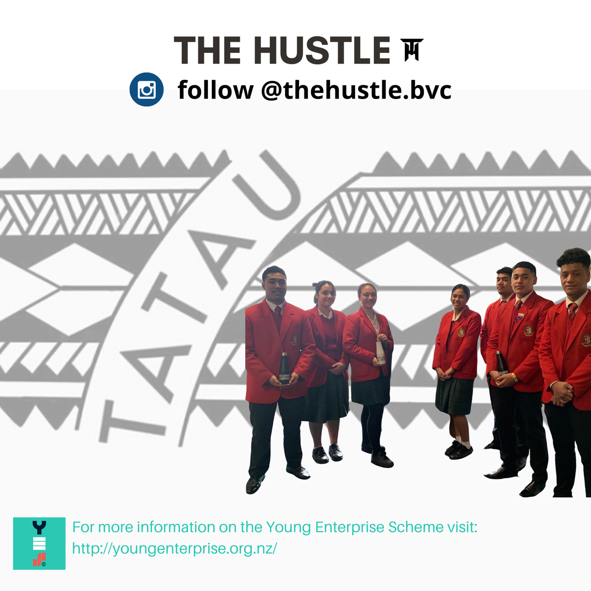 Pacific_Peoples's tweet photo. In the coming weeks and months, MPP will support the Pacific companies taking part in Young Enterprise Scheme by showcasing them on our social media platforms. Meet our first business - The Hustle, from Porirua’s Bishop Viard College. https://t.co/8nnsgAznYc 
#YoungEnteriseScheme https://t.co/pFh5a1sToA