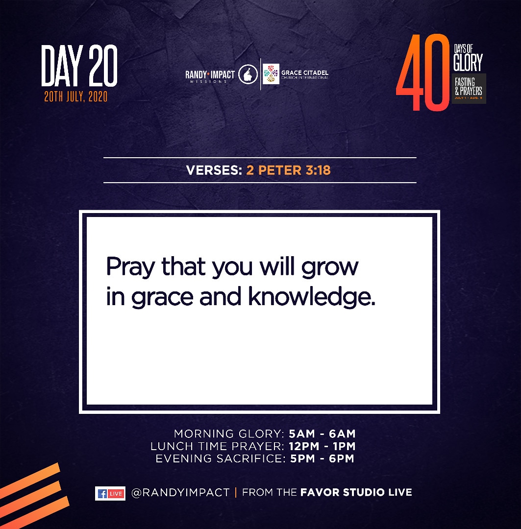 gccworldwide_'s tweet photo. 40 Days Of Glory | Day 20

2 Peter 3:18
But grow in the grace and knowledge of our Lord and Savior Jesus Christ. To him be the glory both now and to the day of eternity. Amen.

PRAYER:
Pray that you will grow in grace and knowledge.

#40DaysOfGlory
#BuildToLast https://t.co/0OYtDFwpdw