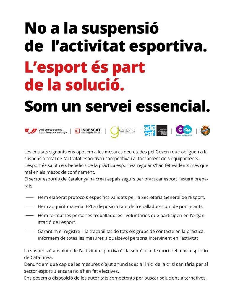 Barcelona92's tweet photo. El @govern marcó protocolos y directrices de @SalutGOIB Los @clubsdenatacio @nataciocat @UFECcat invirtieron en Seguridad y Prevención al 100% Ningún positivo confirmado. Playas, aeropuertos, bares... abiertos, todos sin control. Deporte alternativa sana al descontrol. #COVID19 https://t.co/xr0HwwXdzh