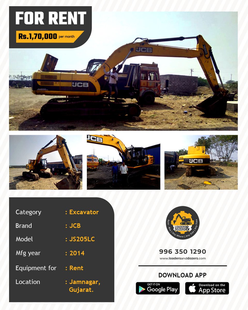 LDozers's tweet photo. Excellent Condition #JCB excavator for #rent available on our #mobile #app #loadersanddozers. The details of the #heavyequipment are as below:
#forrent # #construction #constructionsite #LandD #L_D #civil #engineering #realestate #jcbexcavator #heavyequipmentmachinery #equipment https://t.co/IhZgGXWySK